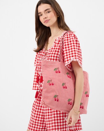 Accessorize Cherry Stripe Shopper Bag
