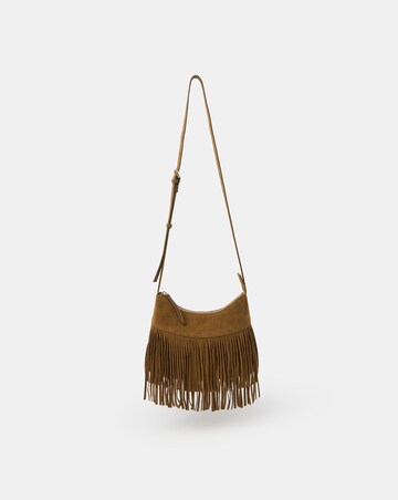 Accessorize Fringe Suede Crossbody Bag
