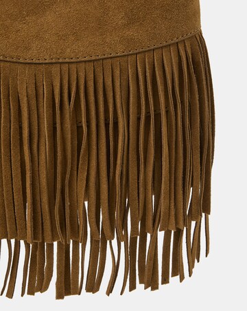Accessorize Fringe Suede Crossbody Bag