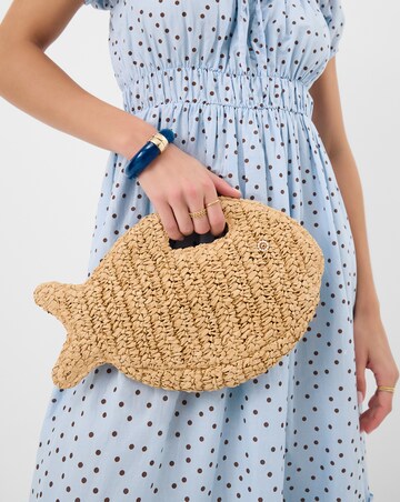 Accessorize Fish Raffia Clutch Bag