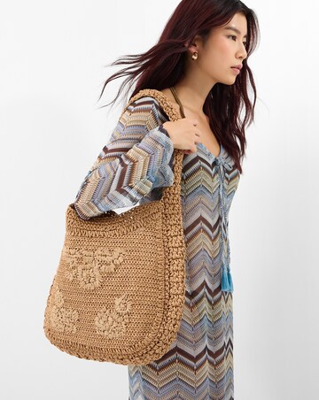 Accessorize Slouchy Raffia Flower Bag