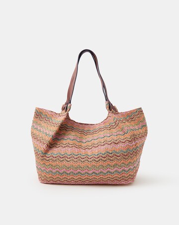 Accessorize Stripe Raffia Tote Bag