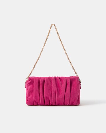 Accessorize Ruched Faux Suede Clutch Bag