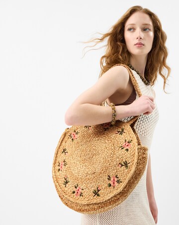 Accessorize Floral Embroidered Beach Bag