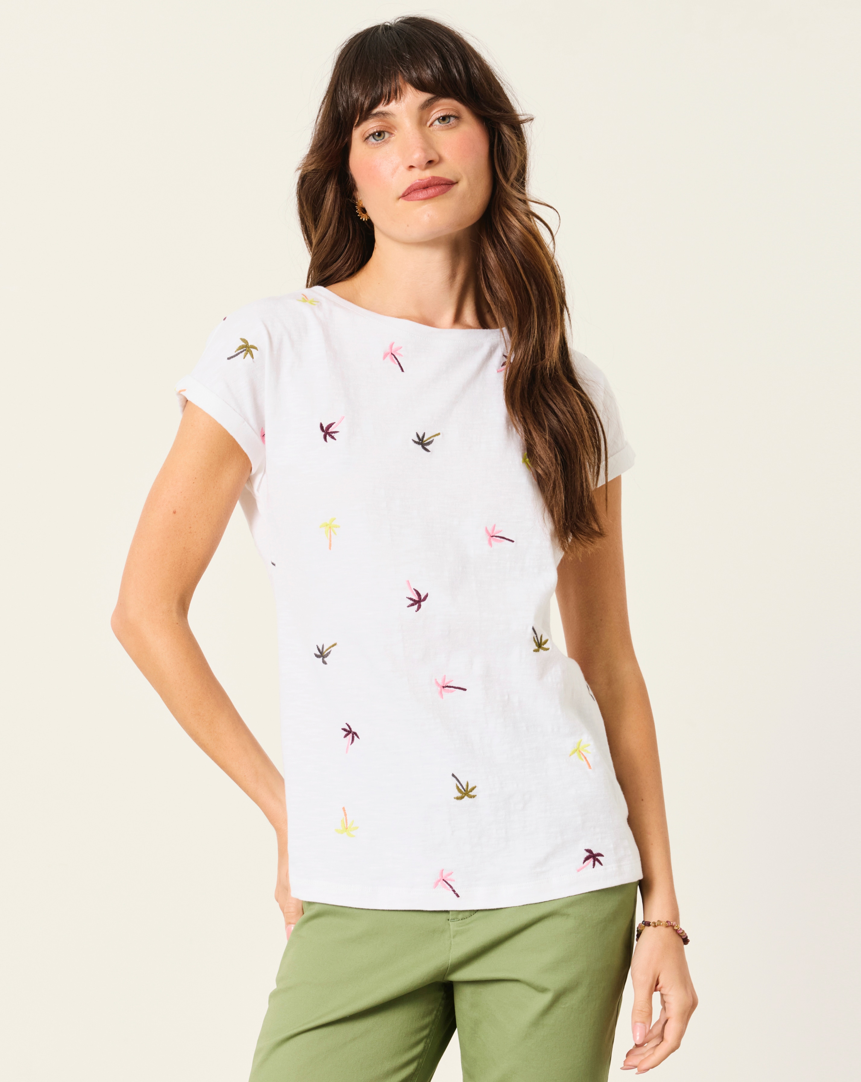 New In - Fatface Ivy Embroidered Palm Tee
