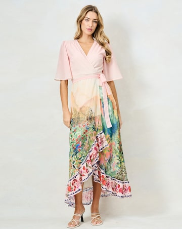 HOPE & IVY MOROCCO MAXI WRAP DRESS