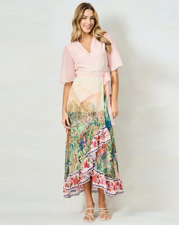 HOPE & IVY MOROCCO MAXI WRAP DRESS