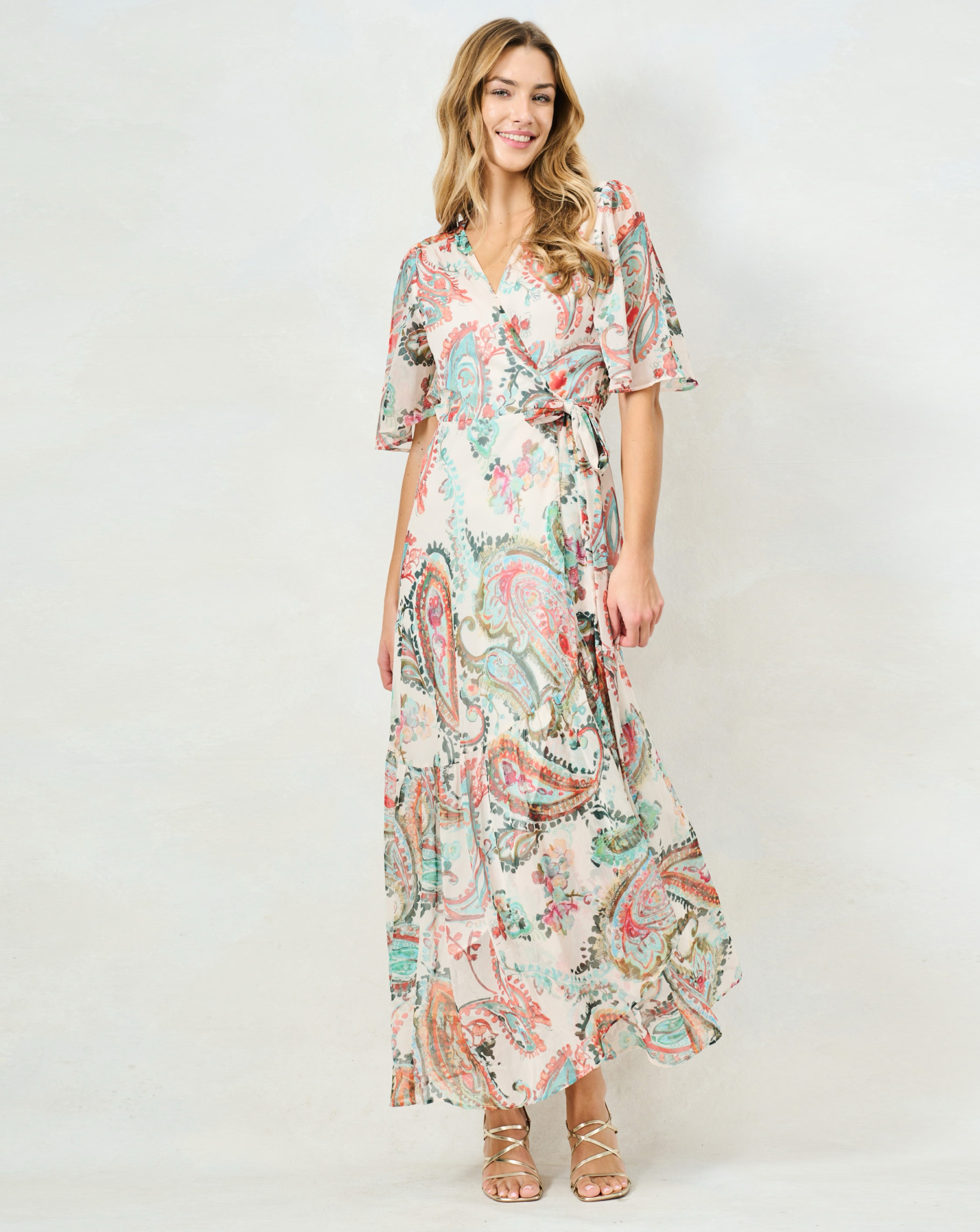 New In - Hope & Ivy Blanche Maxi Wrap Dress