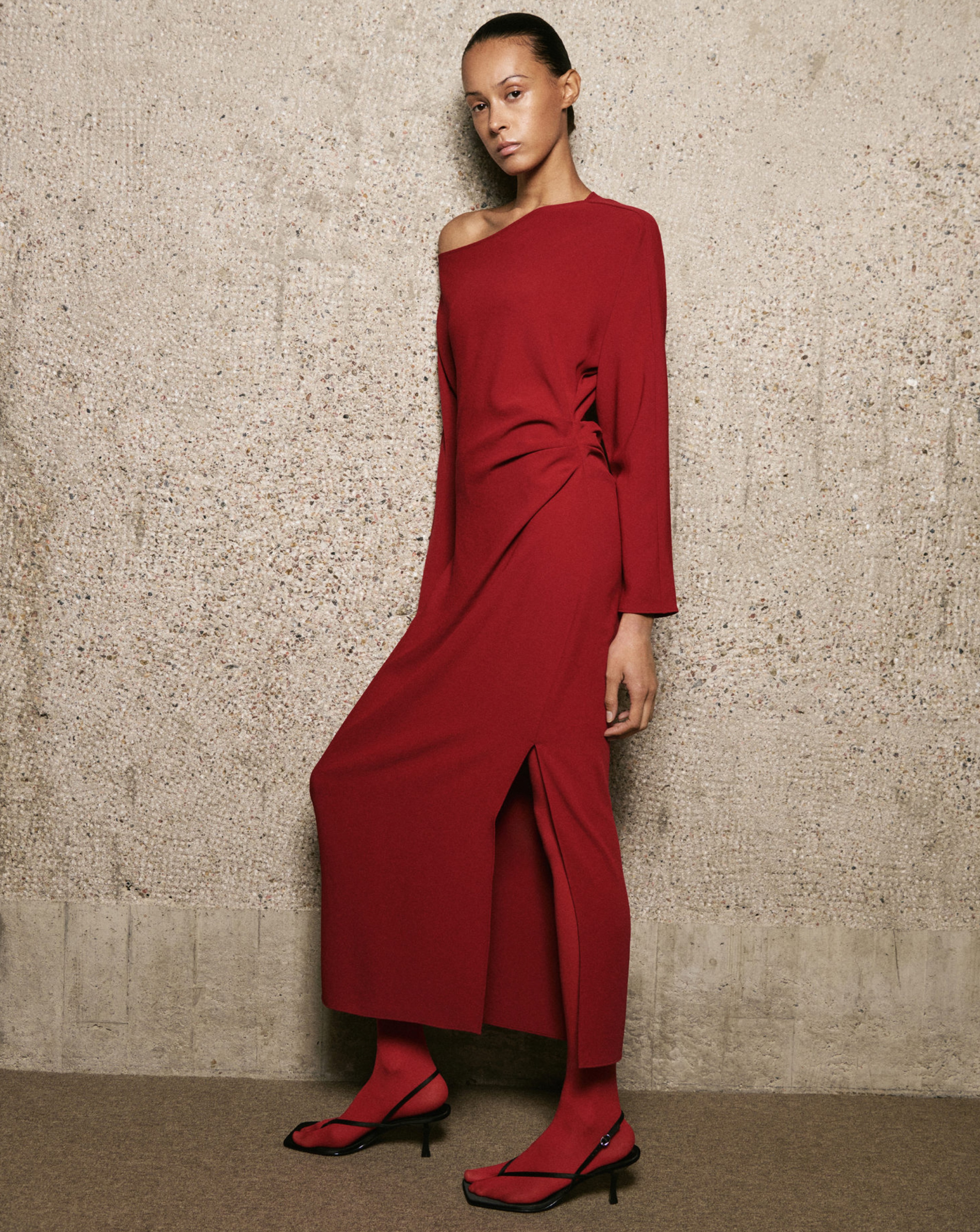 New In - Mango Long Sleeve Boat Neck Dress
