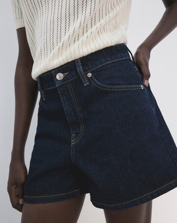 Mango Straight Mid-Rise Denim Shorts