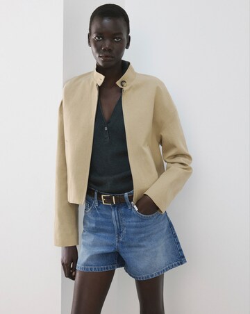 Mango Straight Mid-Rise Denim Shorts