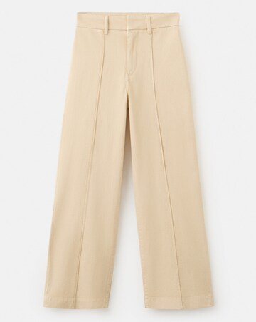 Mango High-Waisted Wide Leg Jeans With Stitching