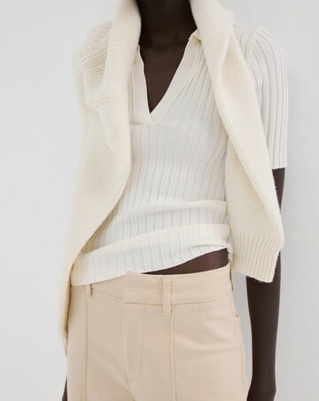 Mango High-Waisted Wide Leg Jeans With Stitching