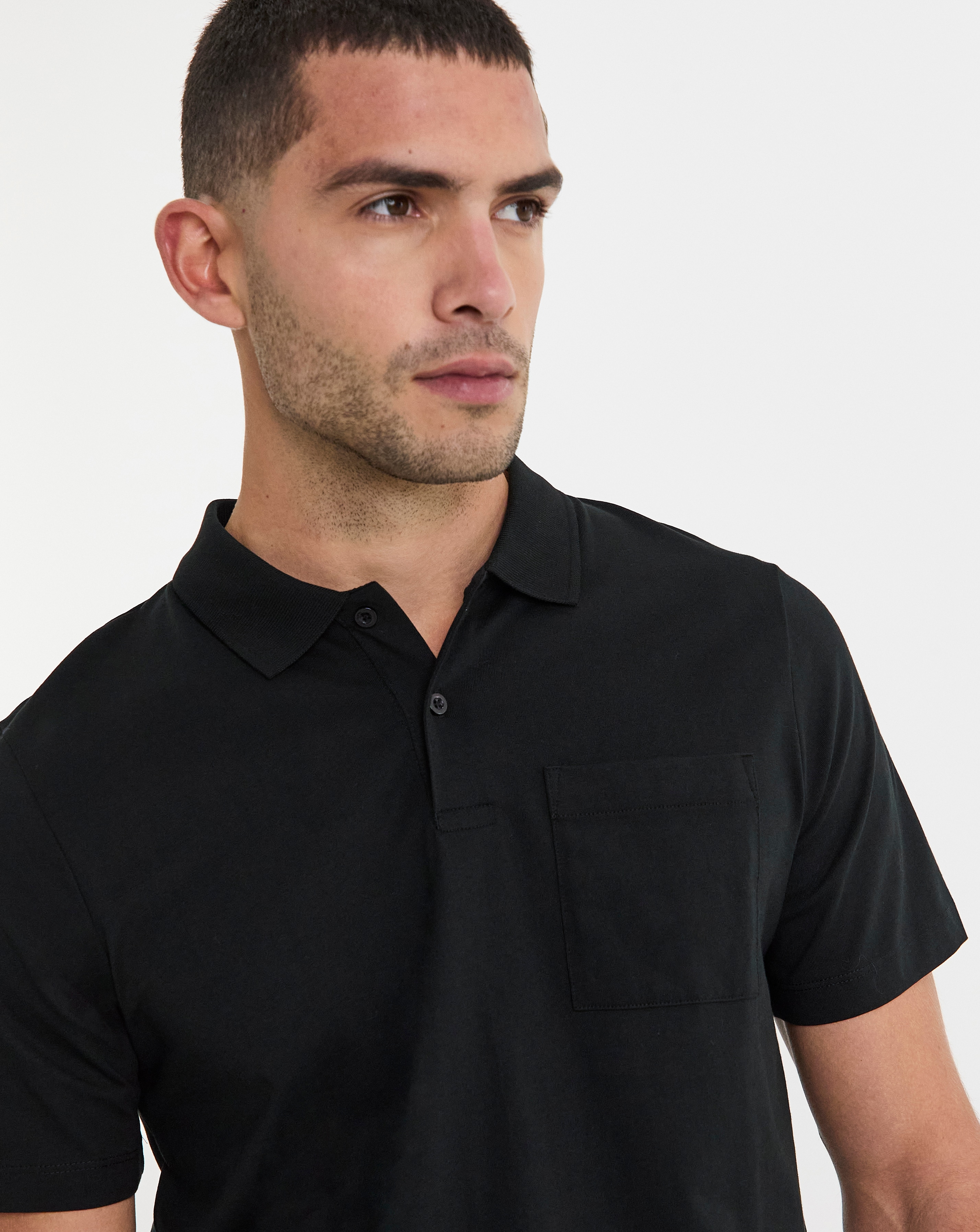 Pure Cotton Jersey Pocket Polo Long