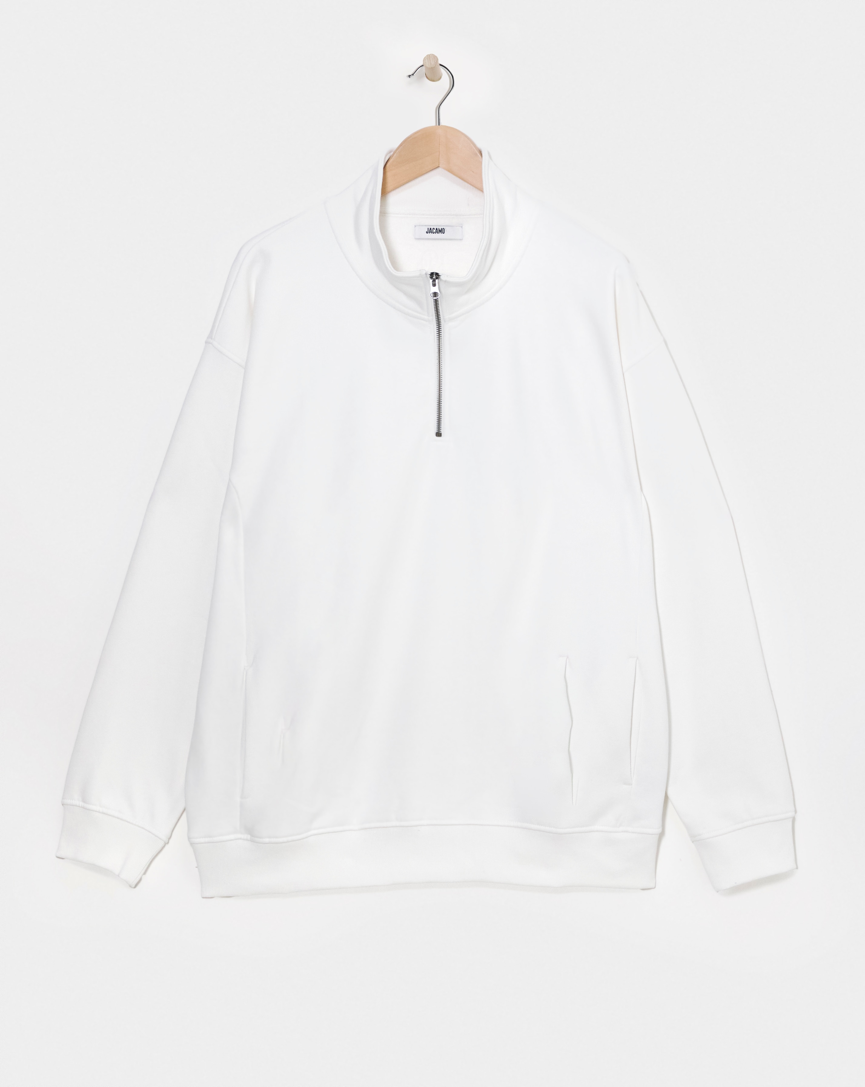 1/4 Zip Relaxed Fit Funnel Neck Sweat