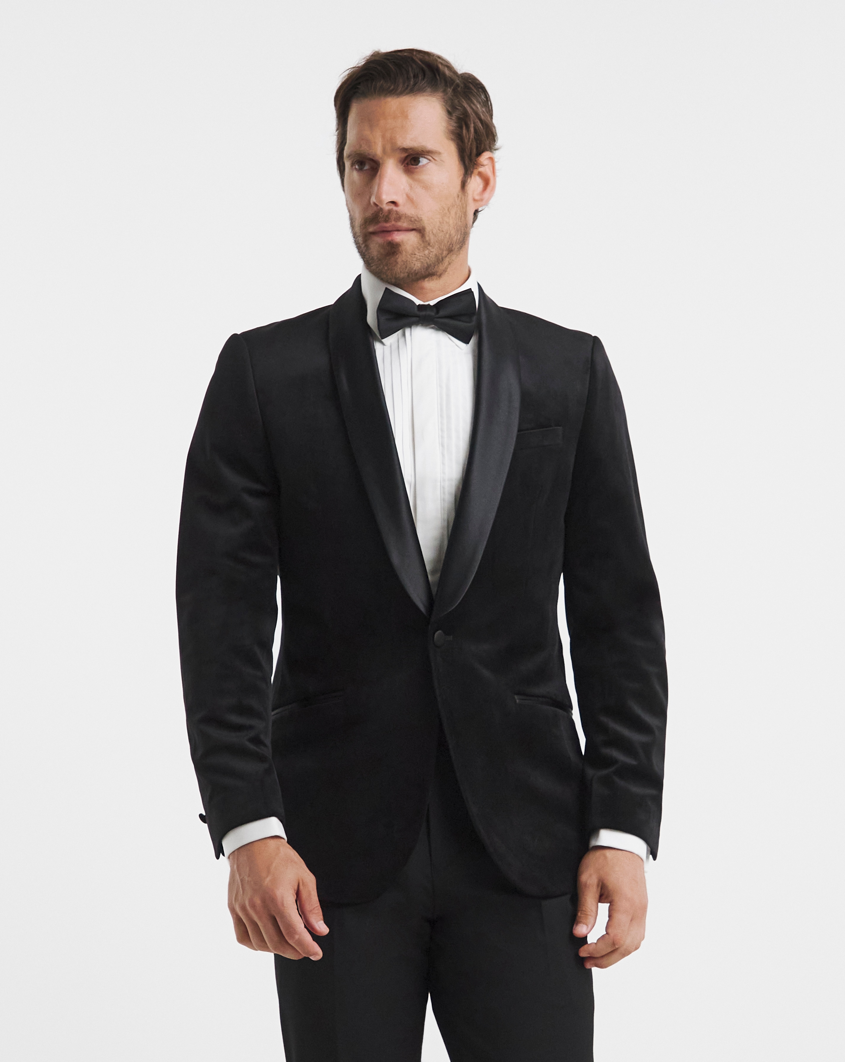 Velvet Satin Lapel Blazer Regular