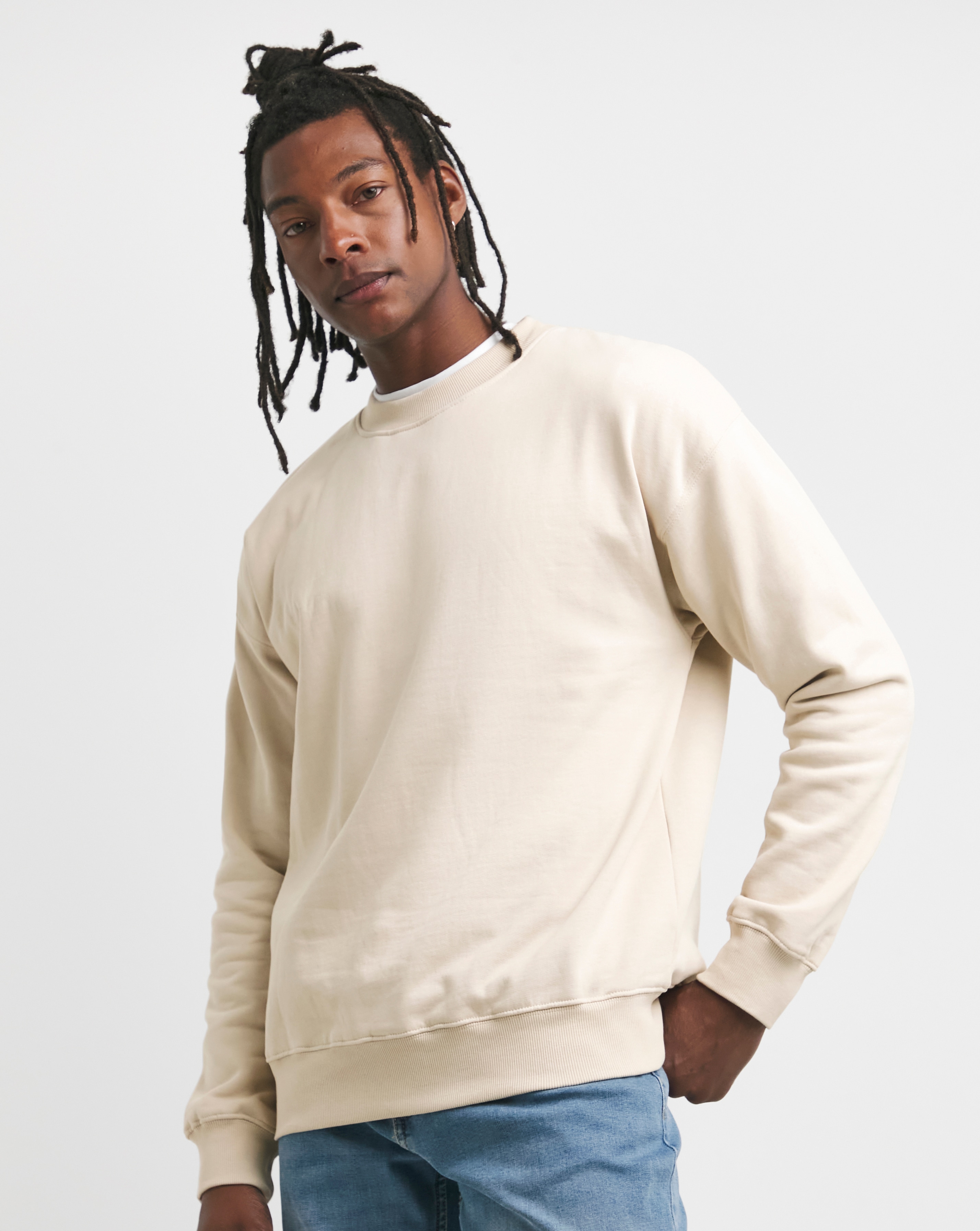Relaxed Fit Crew Neck Sweatshirt