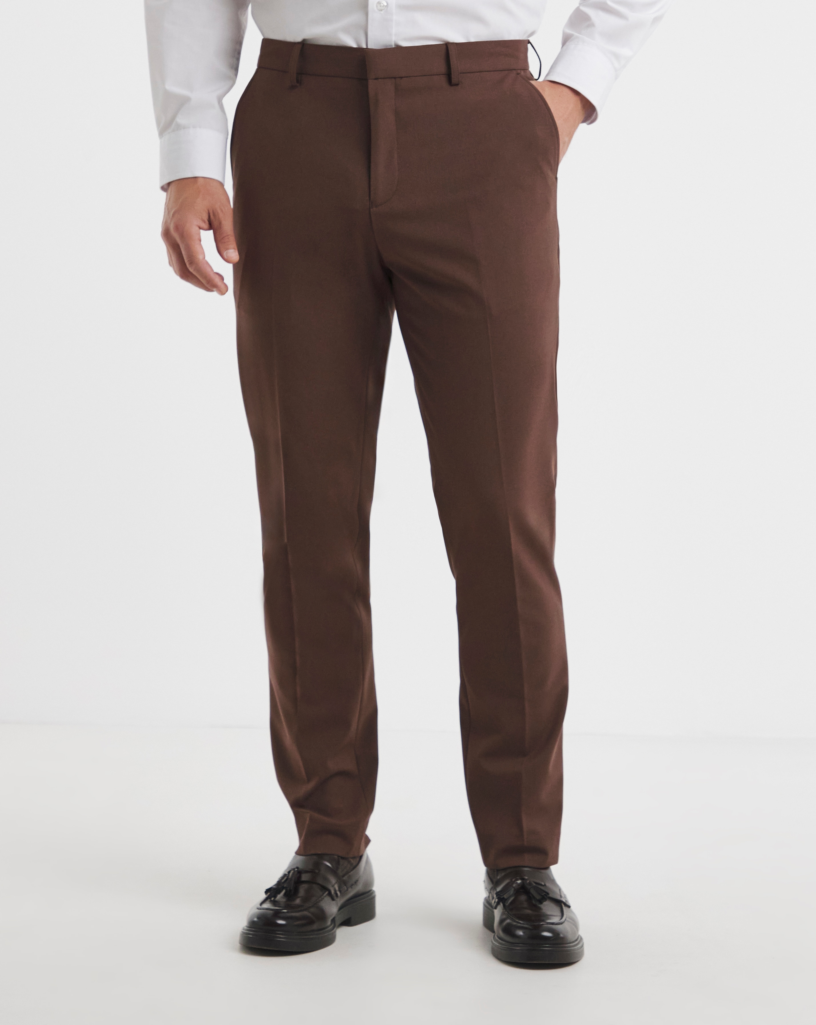 Tapered Fit Flat Front Stretch Trouser