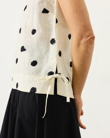 FatFace Dara Linen Spot Blouse