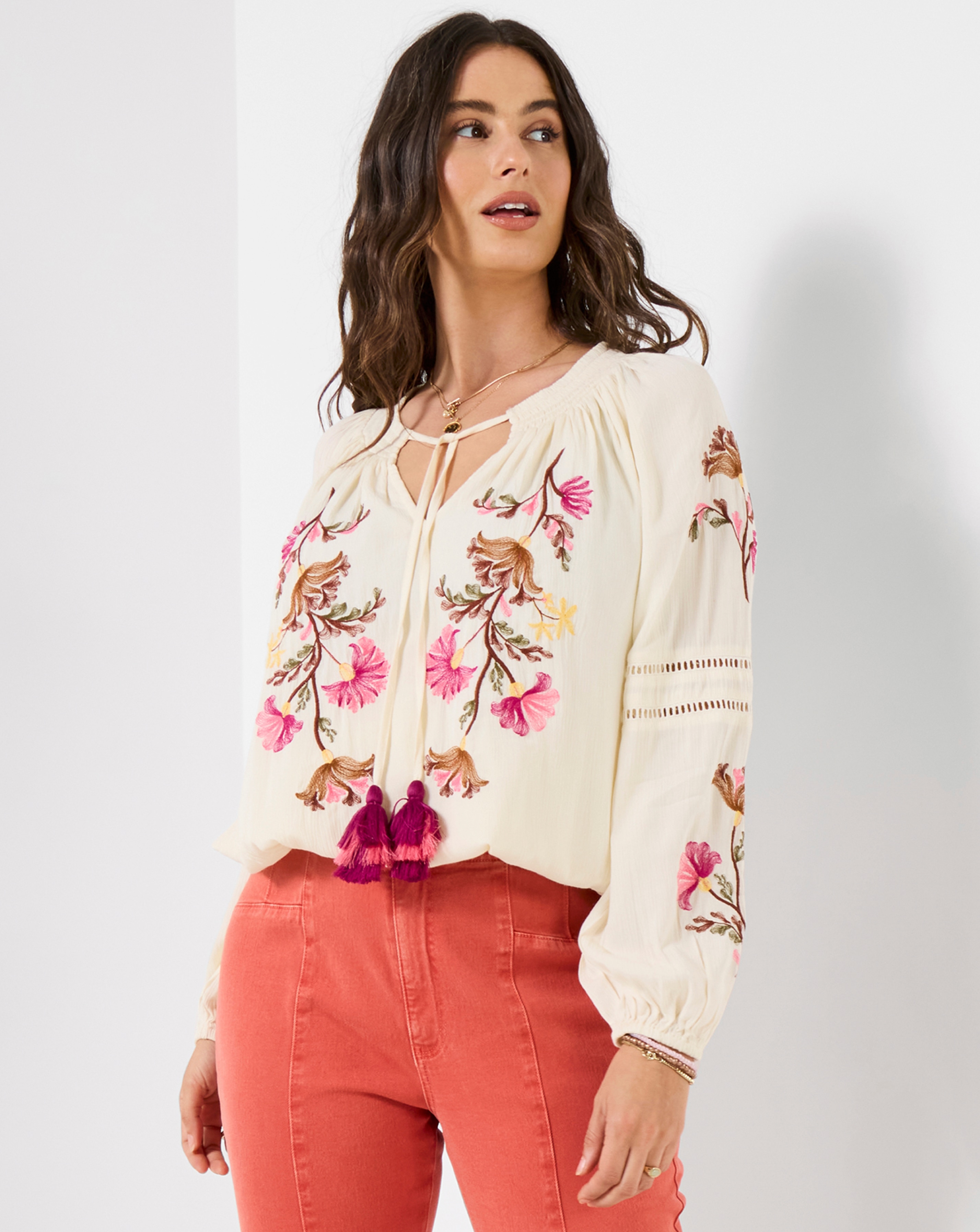 JB Sunset Skies Peasant Top