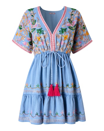 Joe Browns Emma Embroidered Denim Tunic Dress