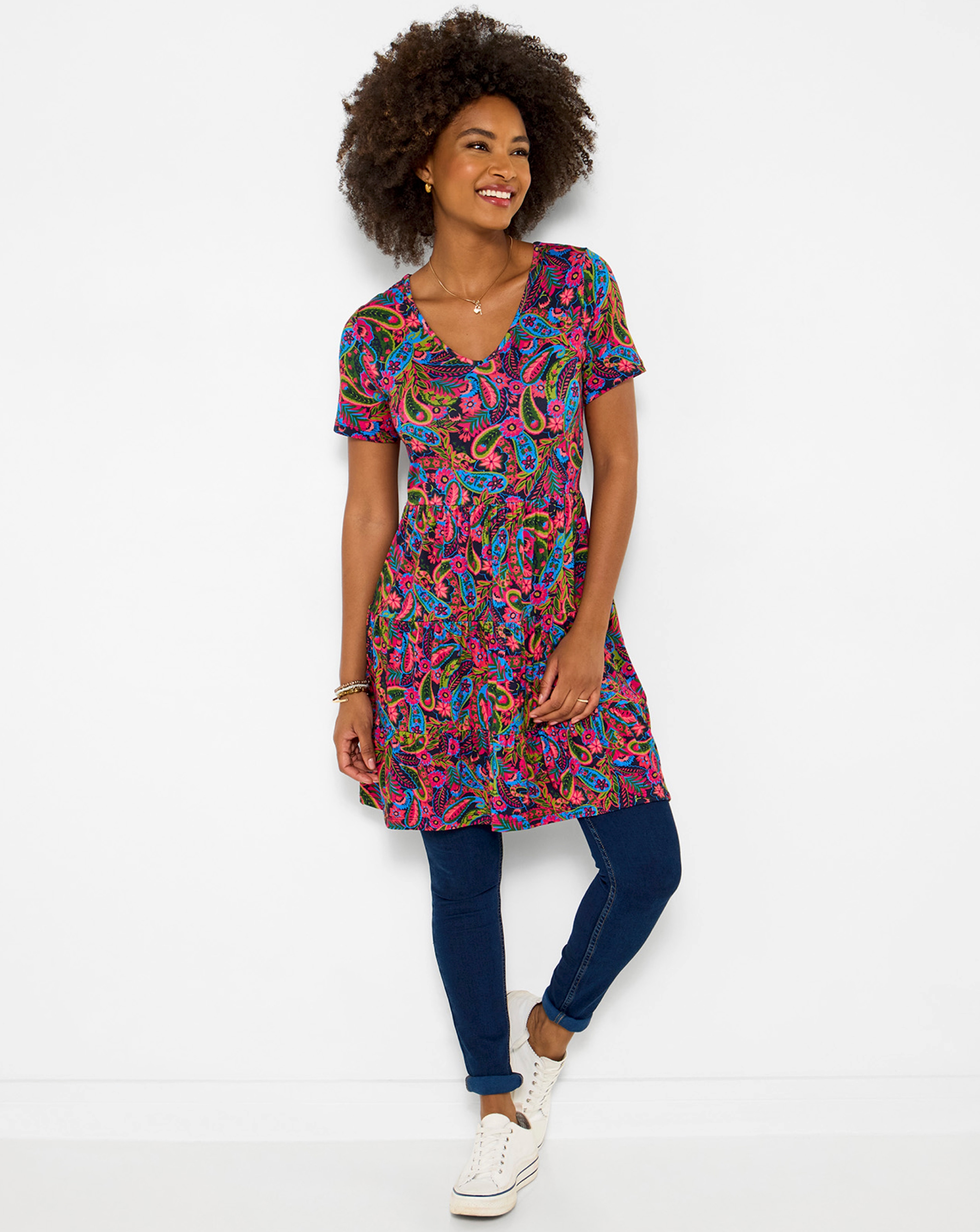 JB Summer Paisley Jersey Tunic Top