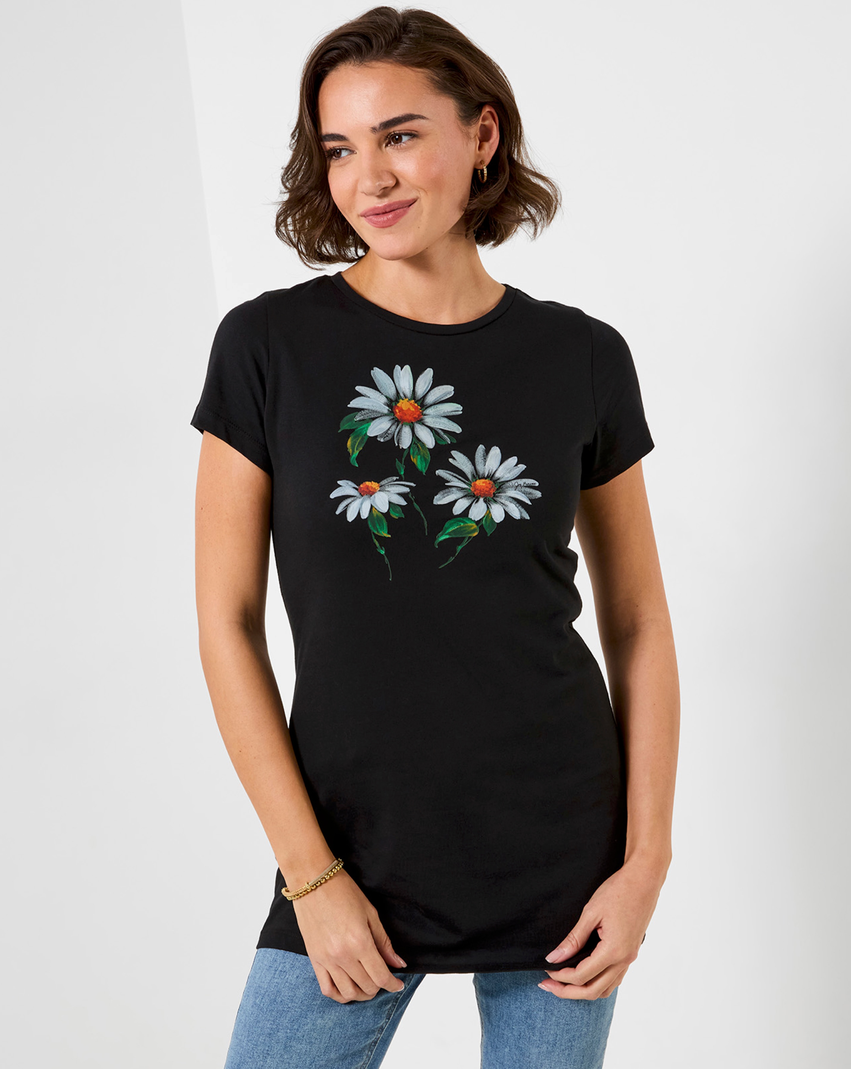 JB Daisy Graphic Tunic Top
