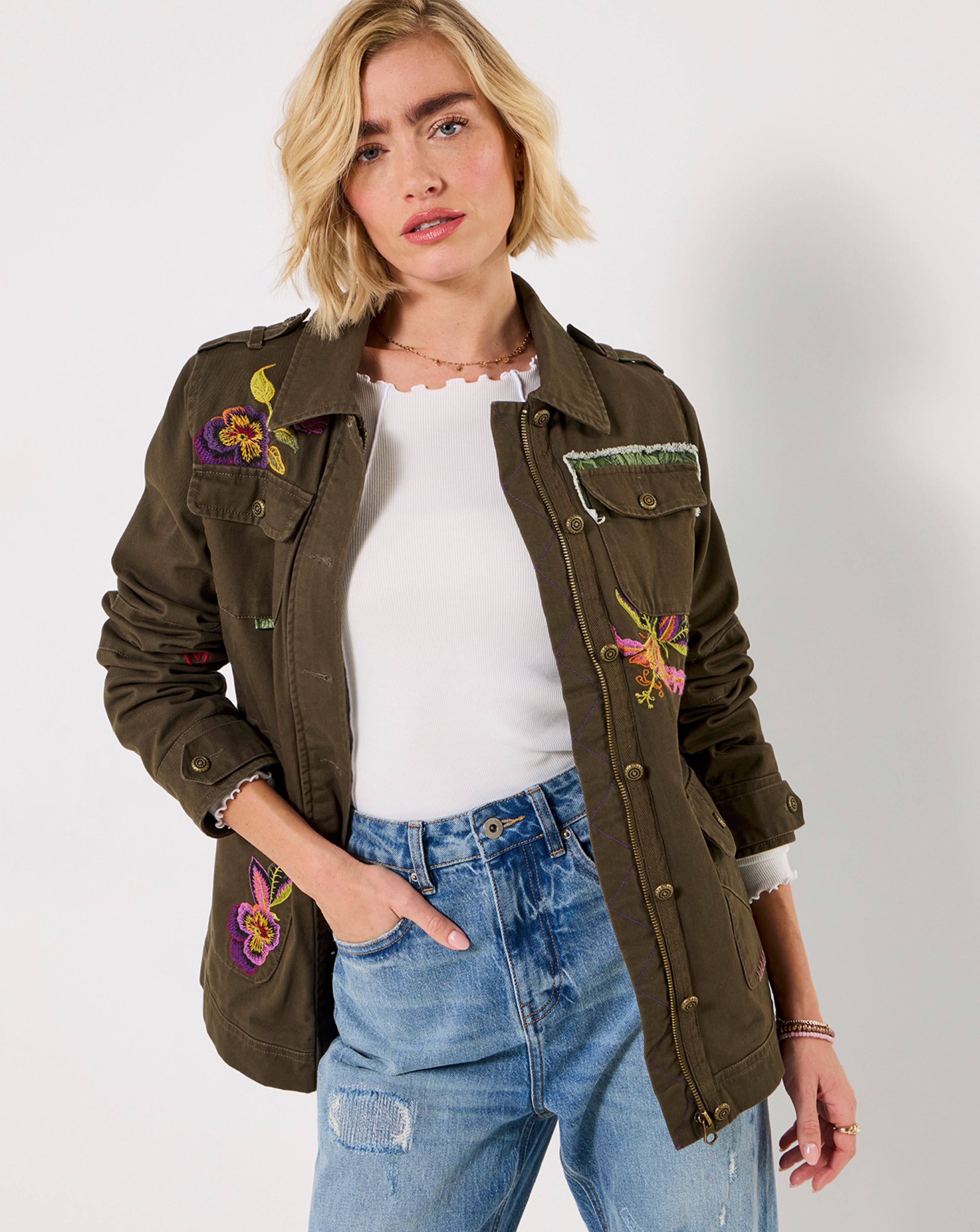 JB Enchanting Embroidered Casual Jacket