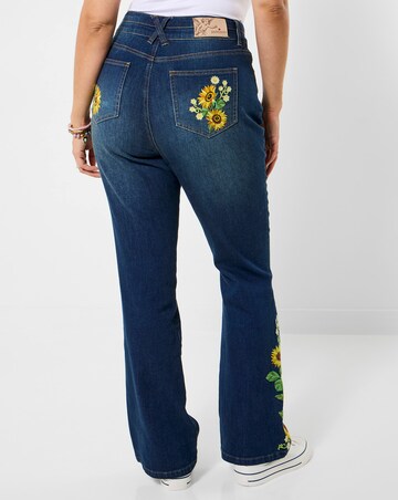 Joe Browns Sophia Sunflower Embroidered Flared Jeans