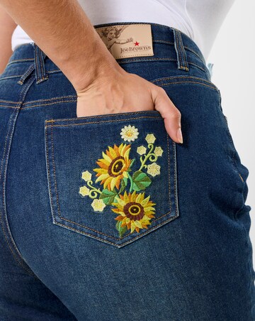 Joe Browns Sophia Sunflower Embroidered Flared Jeans