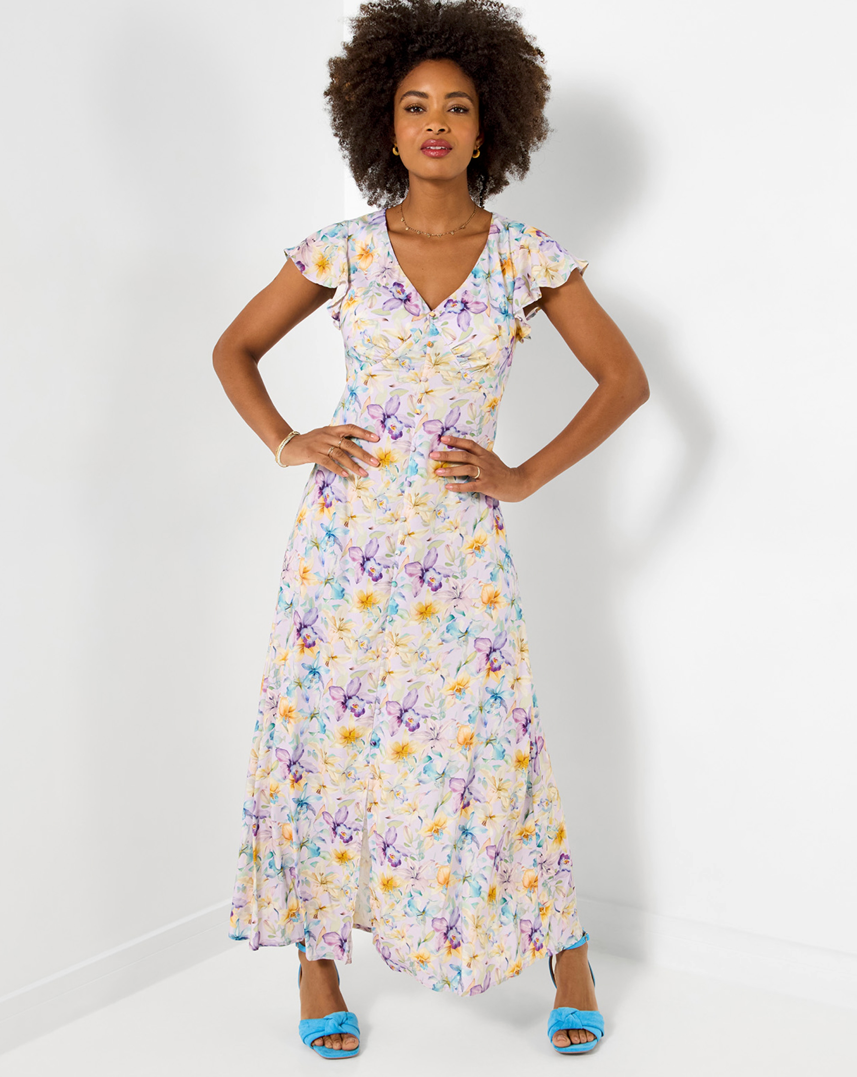 JB Watercolours Printed Floral Dress