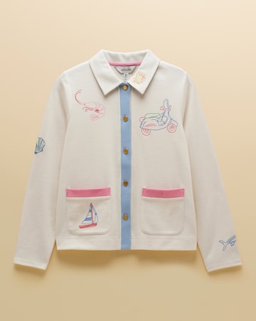 Joules Premium Rib Embroidered Cardigan