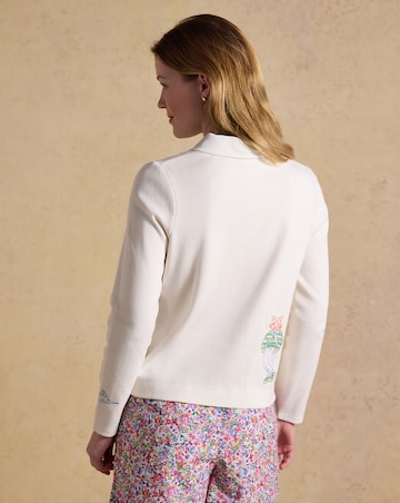 Joules Premium Rib Embroidered Cardigan