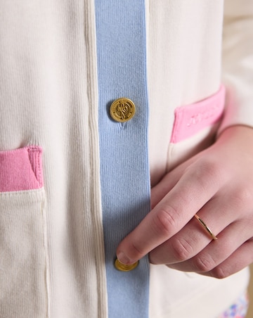Joules Premium Rib Embroidered Cardigan
