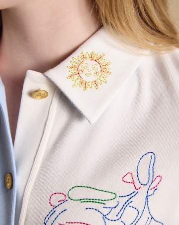 Joules Premium Rib Embroidered Cardigan