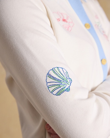 Joules Premium Rib Embroidered Cardigan