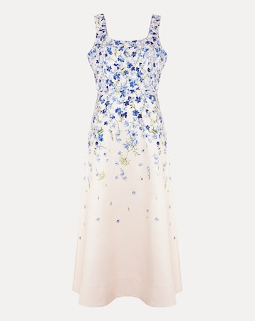 Phase Eight Orla Satin Placement Midi Dress