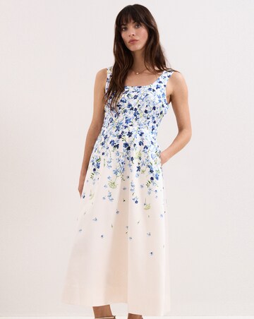 Phase Eight Orla Satin Placement Midi Dress