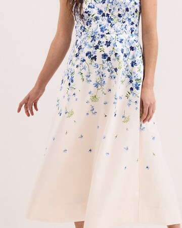 Phase Eight Orla Satin Placement Midi Dress