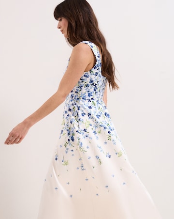 Phase Eight Orla Satin Placement Midi Dress