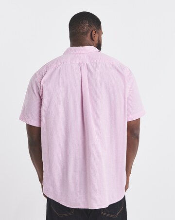 Polo Ralph Lauren Short Sleeve Stripe Seersucker Shirt - Pink/ White