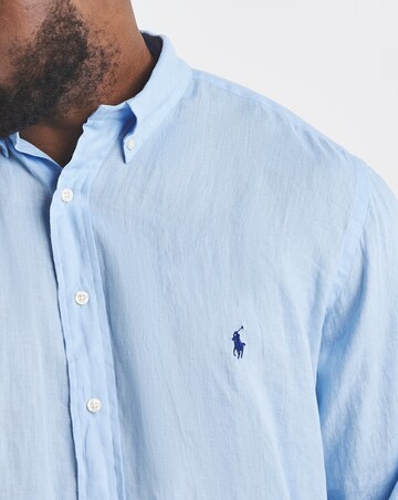 Polo Ralph Lauren Long Sleeve Linen Mix Shirt - Blue