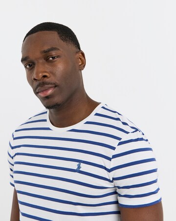 Polo Ralph Lauren Short Sleeve Stripe T-Shirt -White/Royal