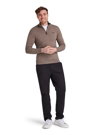 Raging Bull Classic Quarter Zip Cotton/Cashmere Knit Toast