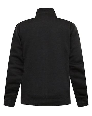 D555 Big & Tall RUSSEL 1 Half Zip Sweatshirt with Chest Embroidery - Black