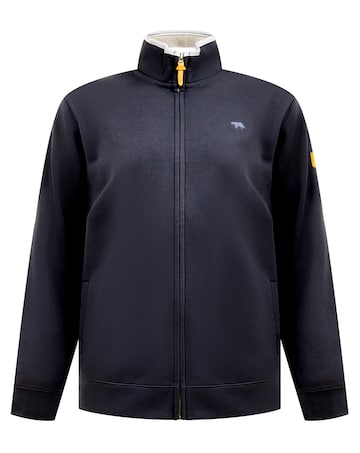 D555 Big & Tall JOHNSON 2 Zip Through Sweatshirt with Chest Embroidery - Navy