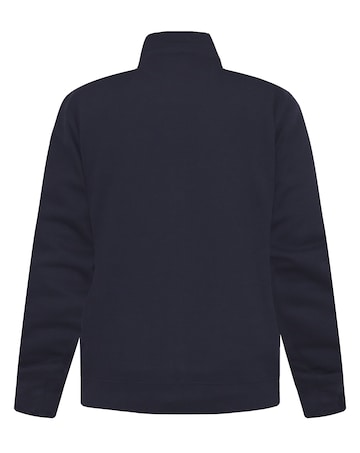 D555 Big & Tall JOHNSON 2 Zip Through Sweatshirt with Chest Embroidery - Navy