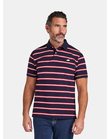 Raging Bull Triple Stripe Pique Polo Red