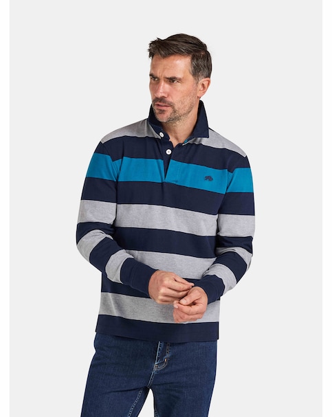 Raging Bull Contrast Chest Stripe Rugby