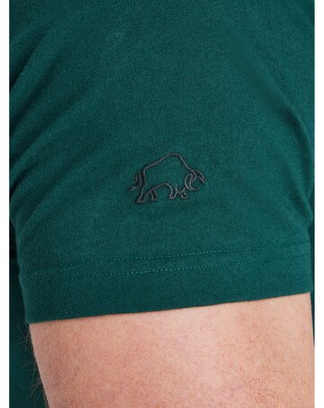 Raging Bull Embroidered Tonal Union Jack Bull T-Shirt Forest